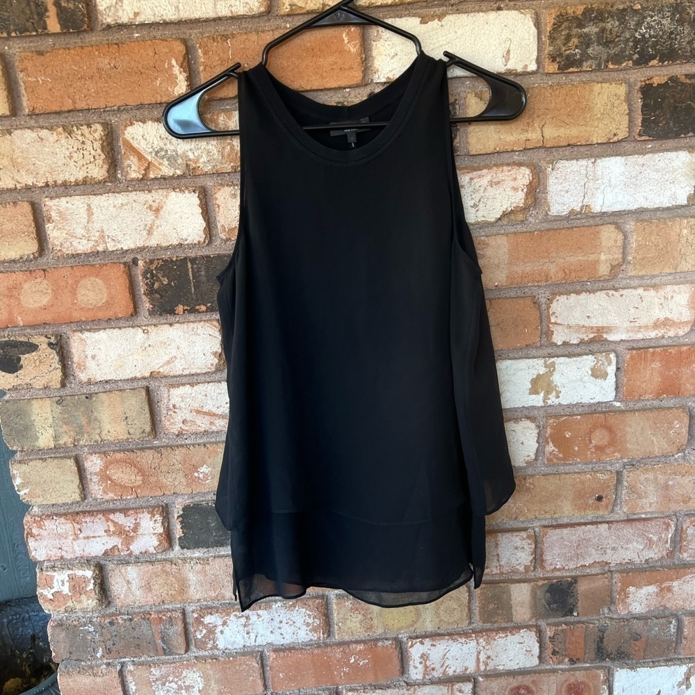 Rag & Bone Harper Top Black Sheer Back Tank Top Shirt View 4